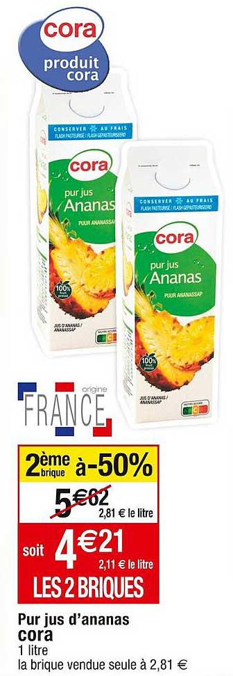 pur jus d'ananas cora