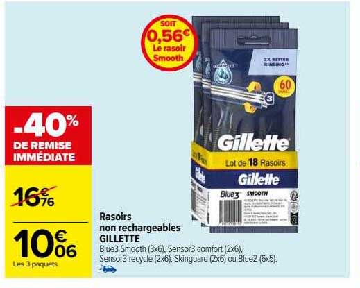 rasoirs non rechargeables gillette