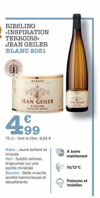 riesling «inspiration terroirs» jean geiler blanc 2021