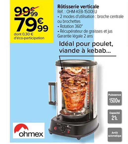 rôtisserie verticale ohmex