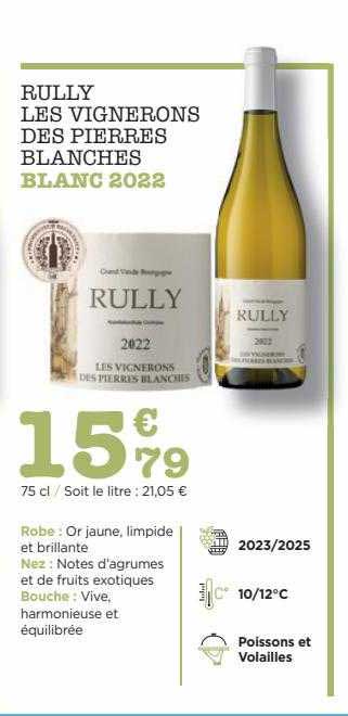 rully les vignerons des pierres blanches blanc 2022