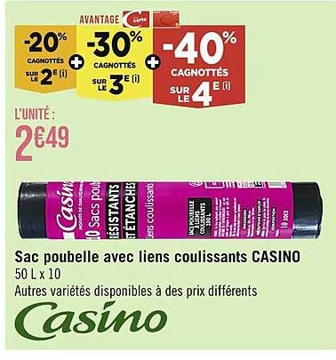 Sac Poubelle Avec Liens Coulissants Casino