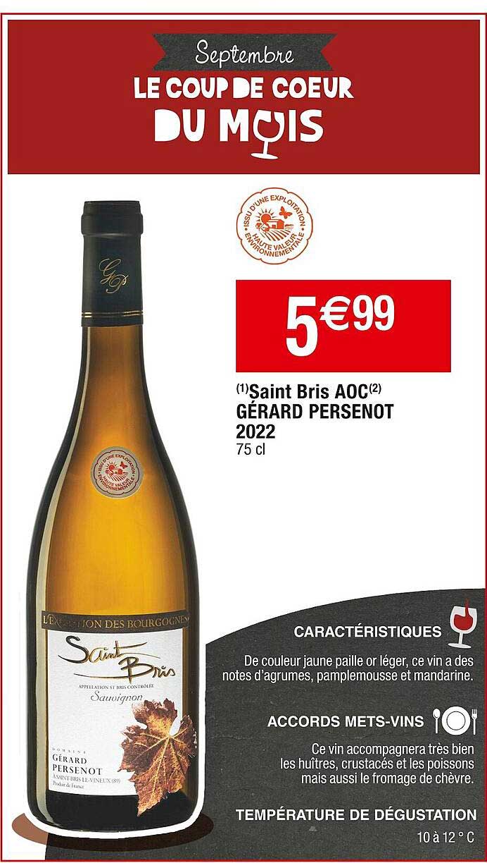 saint bris aoc gérard persenot 2022