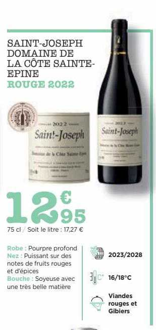 saint-joseph domaine de la côte sainte-épine rouge 2022