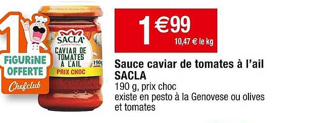 sauce caviar de tomates à l'ail sacla