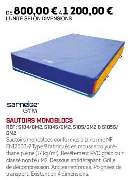 Sautoirs Monoblocs Sarneige Gym