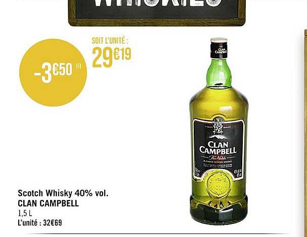 scotch whisky 40% vol. clan campbell