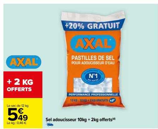 sel adoucisseur 10kg + 2kg offerts
