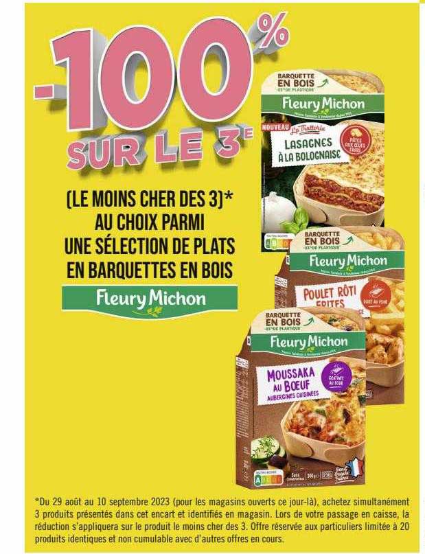 sélection de plats en barquettes en bois fleury michon