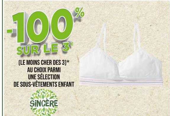 sélection de sous-vêtements enfant sincère