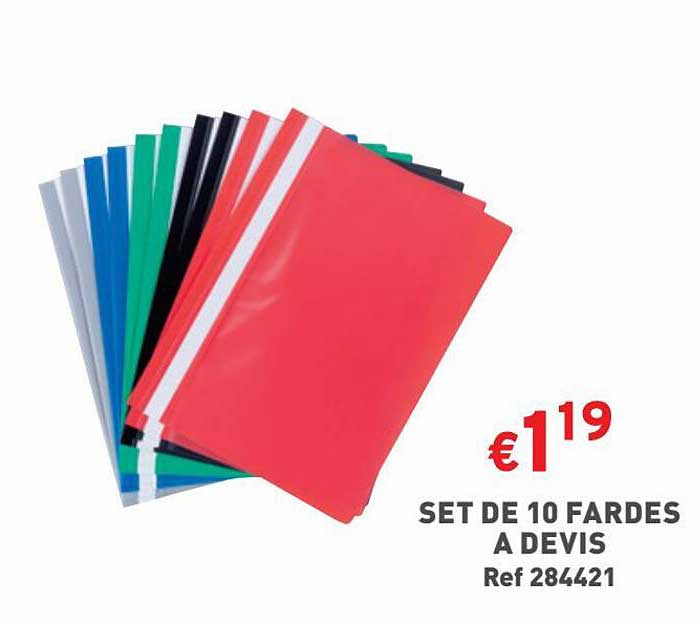 set de 10 fardes à devis