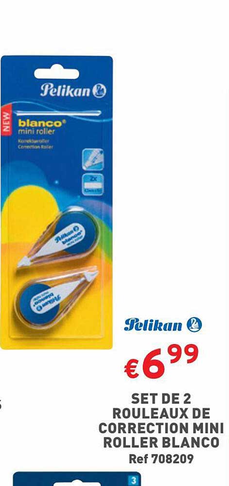 Set De 2 Rouleaux De Correction Mini Roller Blanco Pelikan
