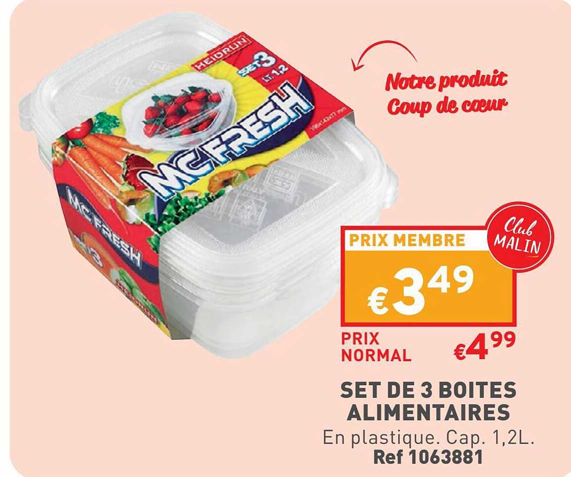 set de 3 boîtes alimentaires