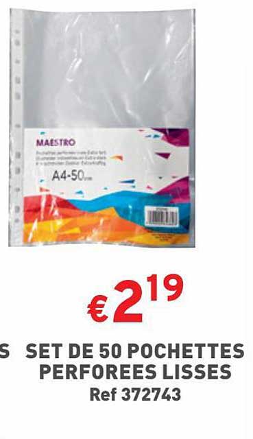 Set De 50 Pochettes Perforées Lisses