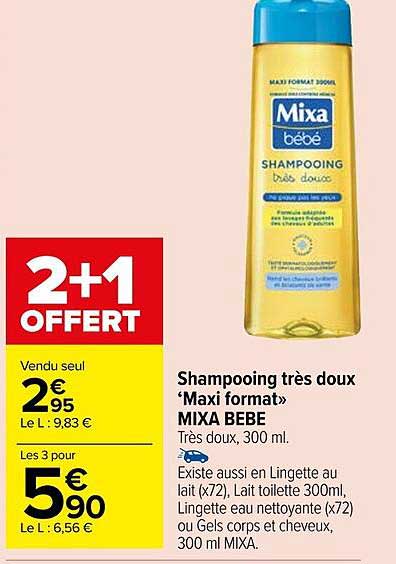 shampoing très doux "maxi format" mixa bébé