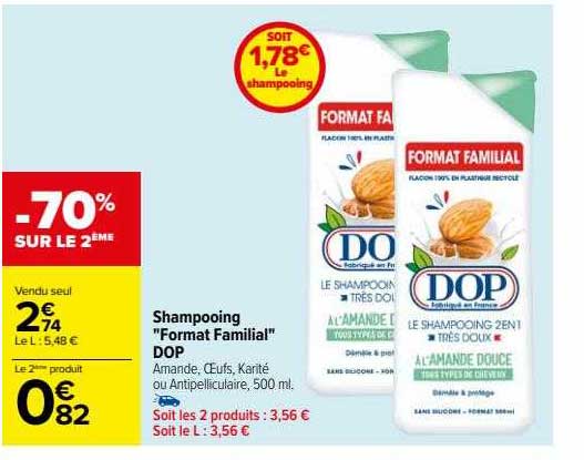 shampooing "format familial" dop