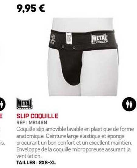 slip coquille metal boxe