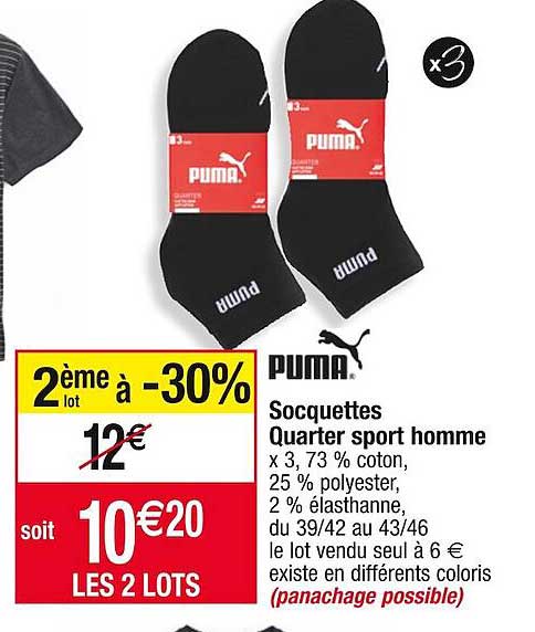 socquettes quarter sport homme puma