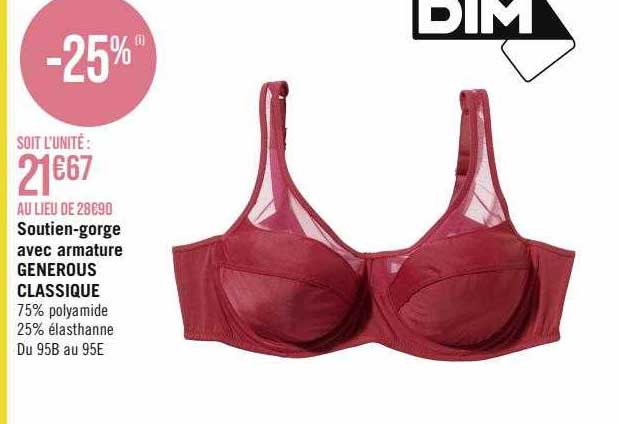 soutien-gorge avec armature generous classique dim