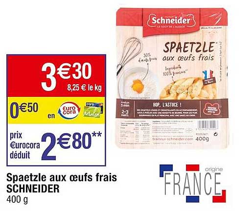 Spaetzle Aux œufs Frais Schneider