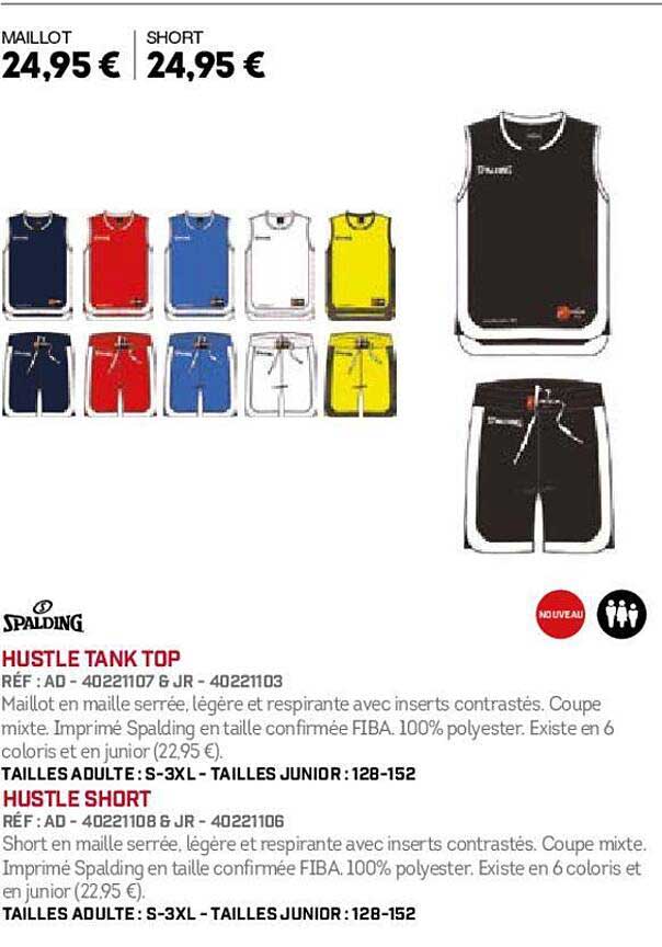 spalding hustle tank top, hustle short