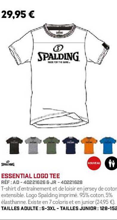 spalding essential logo tee