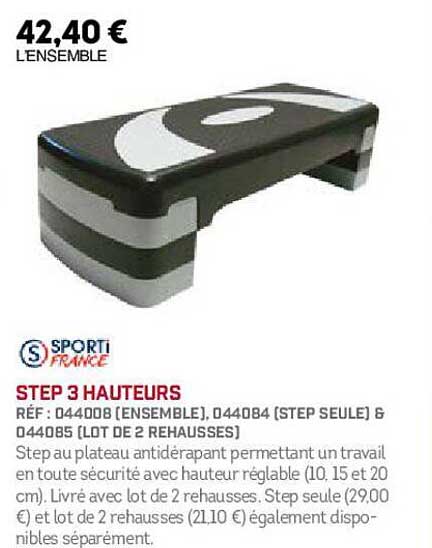 sporti france step 3 hauteurs