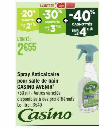 spray anticalcaire pour salle de bain casino avenir
