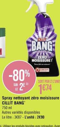 spray nettoyant zéro moisissure cillit bang