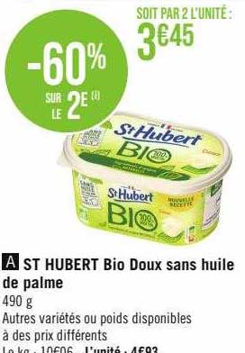 st hubert bio doux sans huile de palme