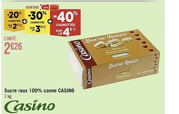 sucre roux 100% canne casino