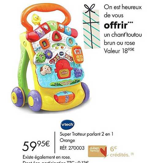 super trotteur parlant 2 en 1 orange vtech