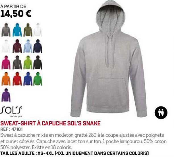 sweat-shirt à capuche sol's snake