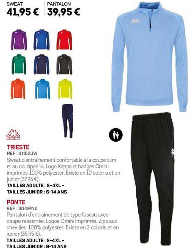 sweat trieste, pantalon ponte kappa