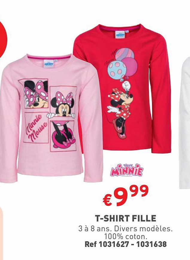 t-shirt fille minnie