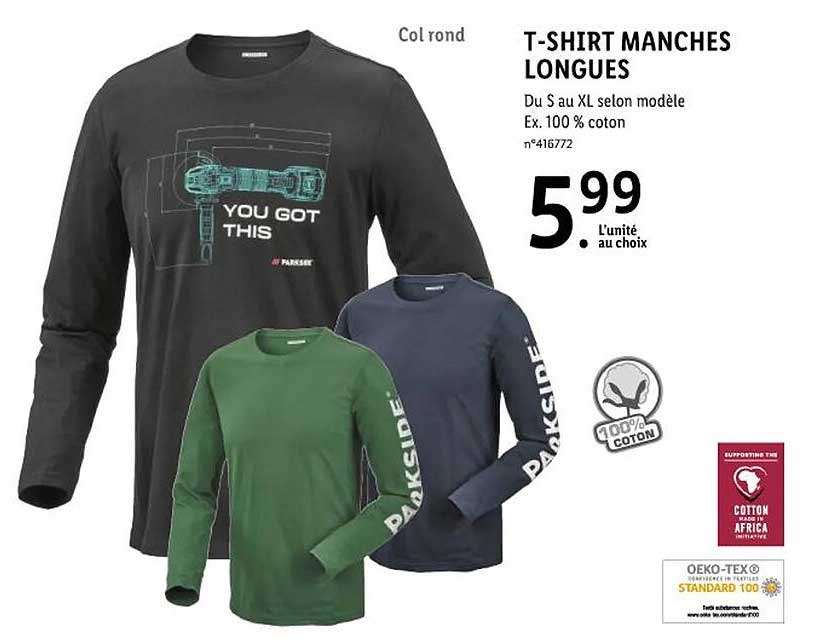 t-shirt manches longues parkside