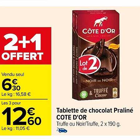 Tablette De Chocolat Praliné Côte D'or