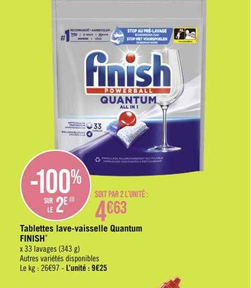 tablettes lave-vaisselle quantum finish