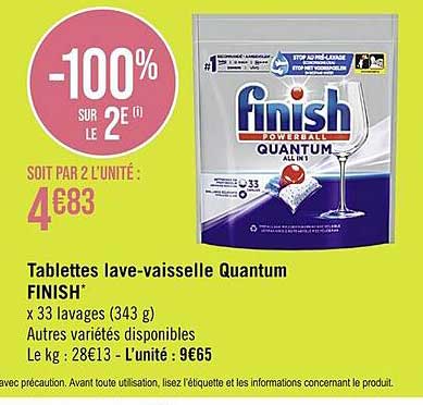 tablettes lave-vaisselle quantum finish