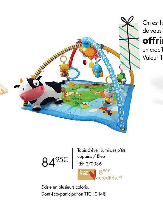 tapis d'éveil lumi des p'tits copains/bleu