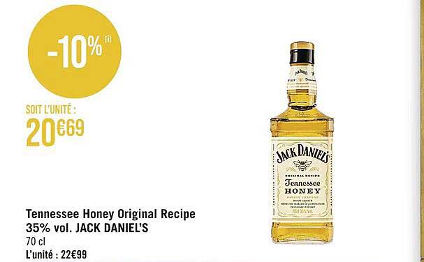 tennessee honey original recipe 35% vol. jack daniel's
