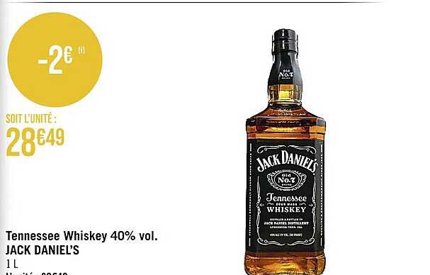 tennessee whiskey 40% vol. jack daniel's