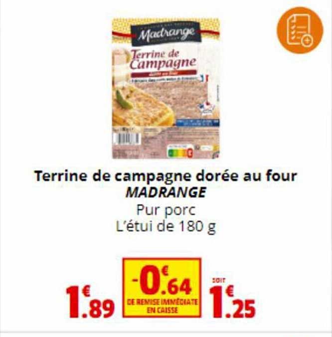 terrine de campagne dorée au four madrange