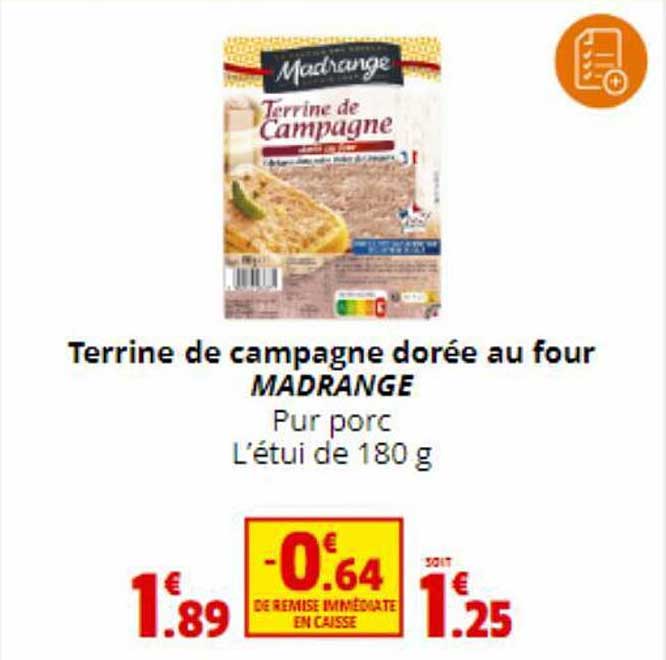 terrine de campagne dorée au four madrange