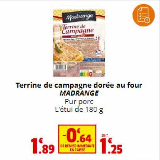 terrine de campagne dorée au four madrange