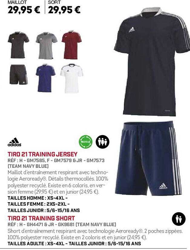 Tiro 21 Training Jersey Adidas, Tiro 21 Training Short