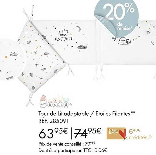 tour de lit adaptable/étoiles filantes