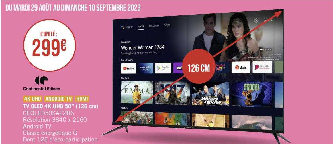Tv Qled 4k Uhd 50" (126 Cm) Continental Edision