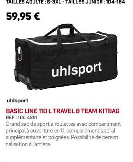 uhlsport basic line 110 l travel & team kitbag