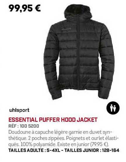 uhlsport essential puffer hood jacket